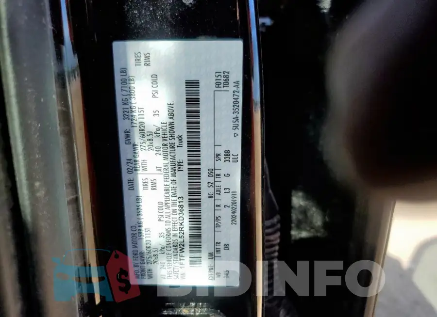 1FTFW2L52RKD36813 Photo# 12