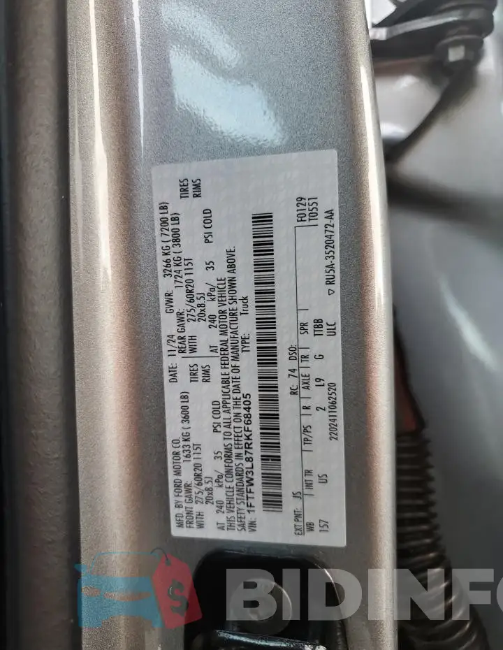 1FTFW3L87RKF68405 Photo# 12