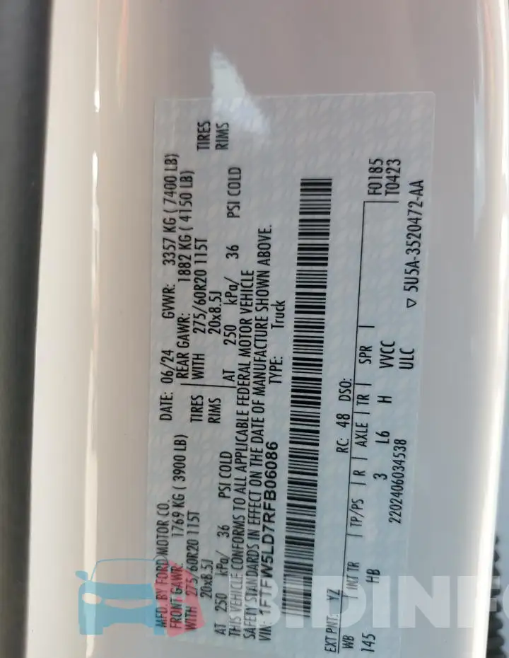 1FTFW5LD7RFB06086 Photo# 12