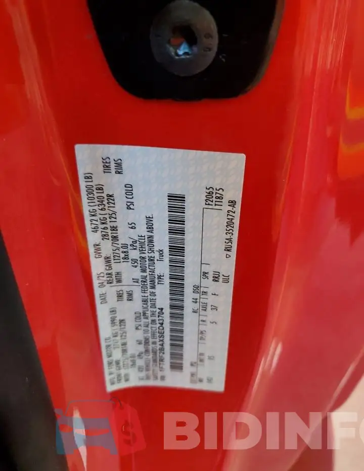 1FTRF2BAXSED43704 Photo# 12