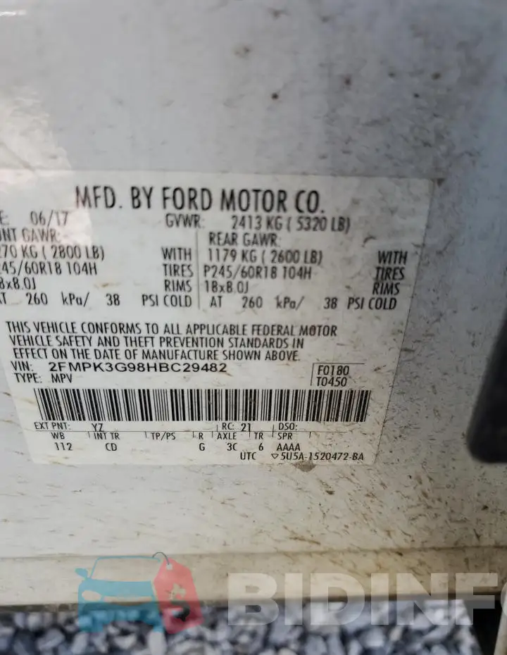 2FMPK3G98HBC29482 Photo# 13