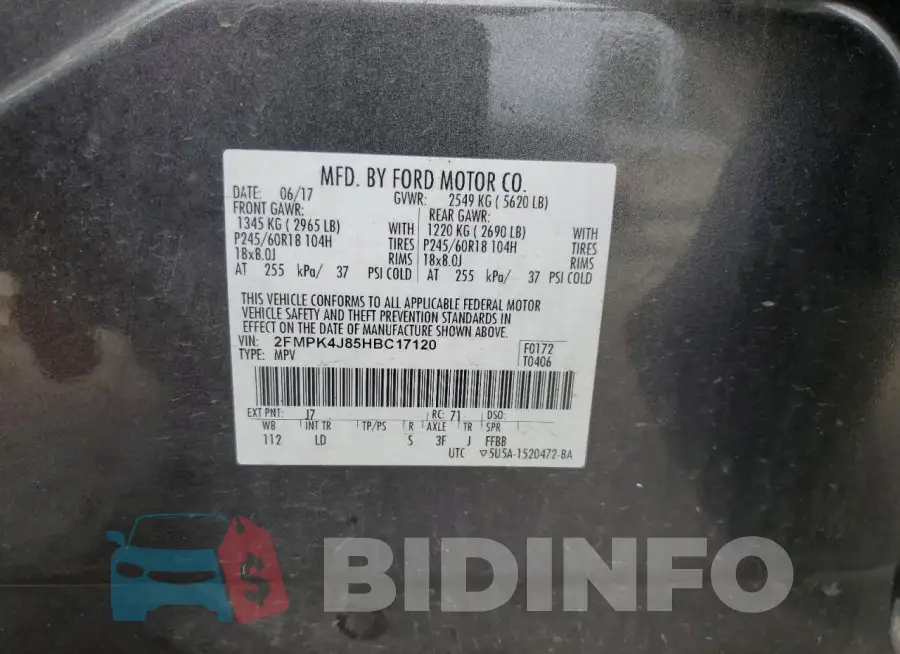 2FMPK4J85HBC17120 Photo# 13