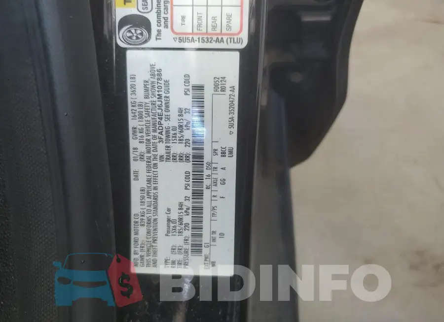 3FADP4EJ6JM107886 Photo# 13
