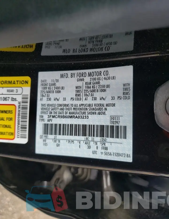 3FMCR9B60MRA03233 Photo# 13