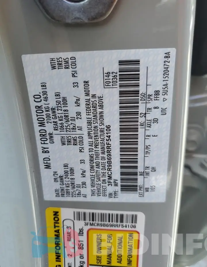 3FMCR9B69RRF54106 Photo# 13