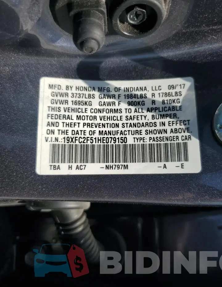19XFC2F51HE079150 Photo# 12