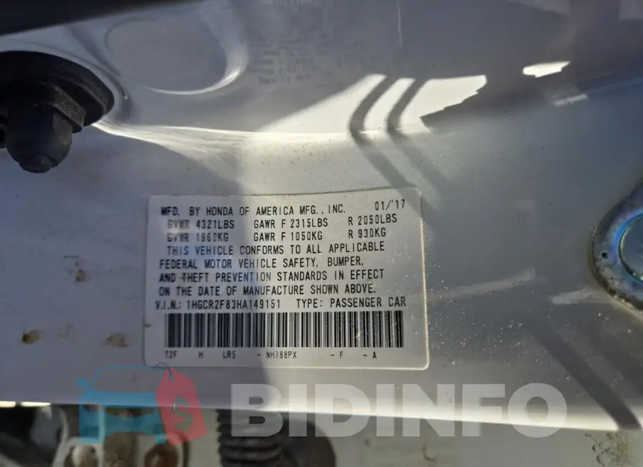 1HGCR2F83HA149151 Photo# 13
