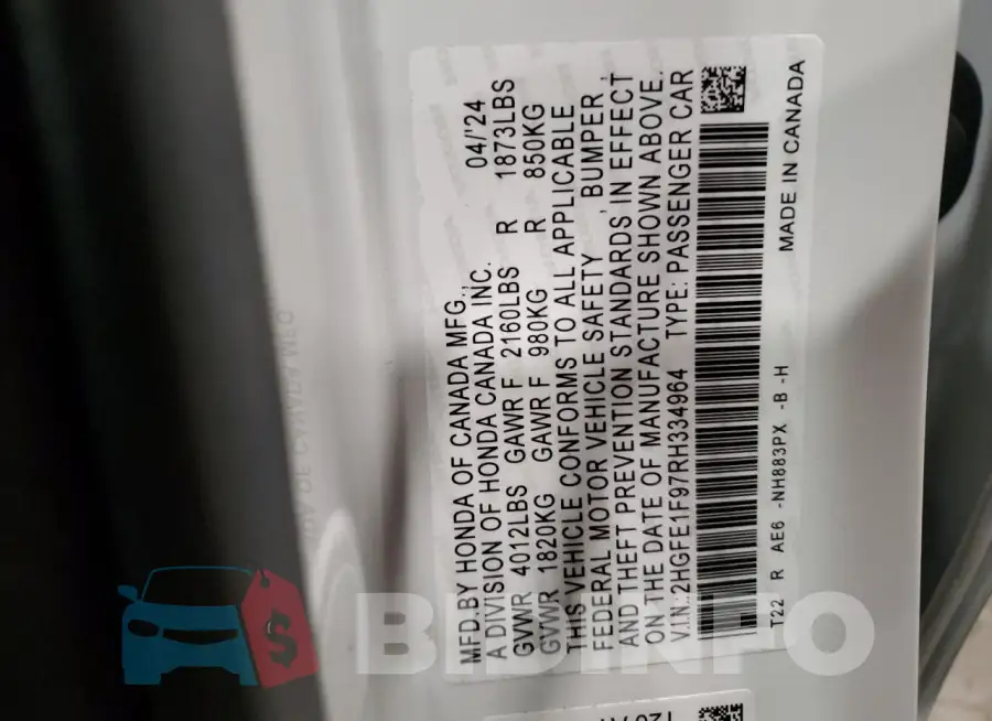 2HGFE1F97RH334964 Photo# 12