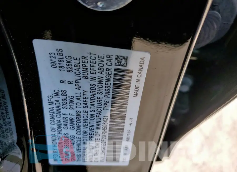 2HGFE2F2XRH506431 Photo# 12
