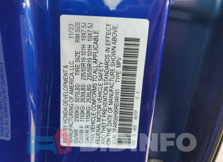 7FARS6H96RE048161 Photo# 13