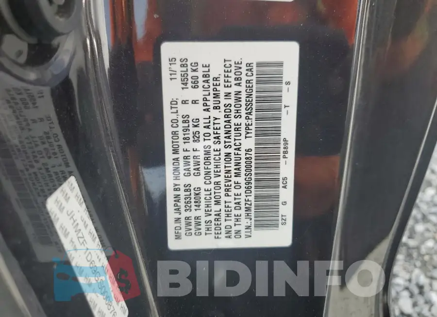 JHMZF1D69GS000876 Photo# 13