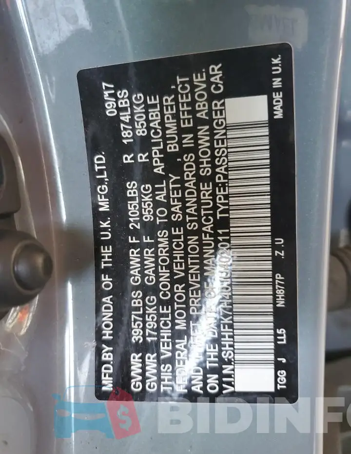 SHHFK7H40JU402011 Photo# 12