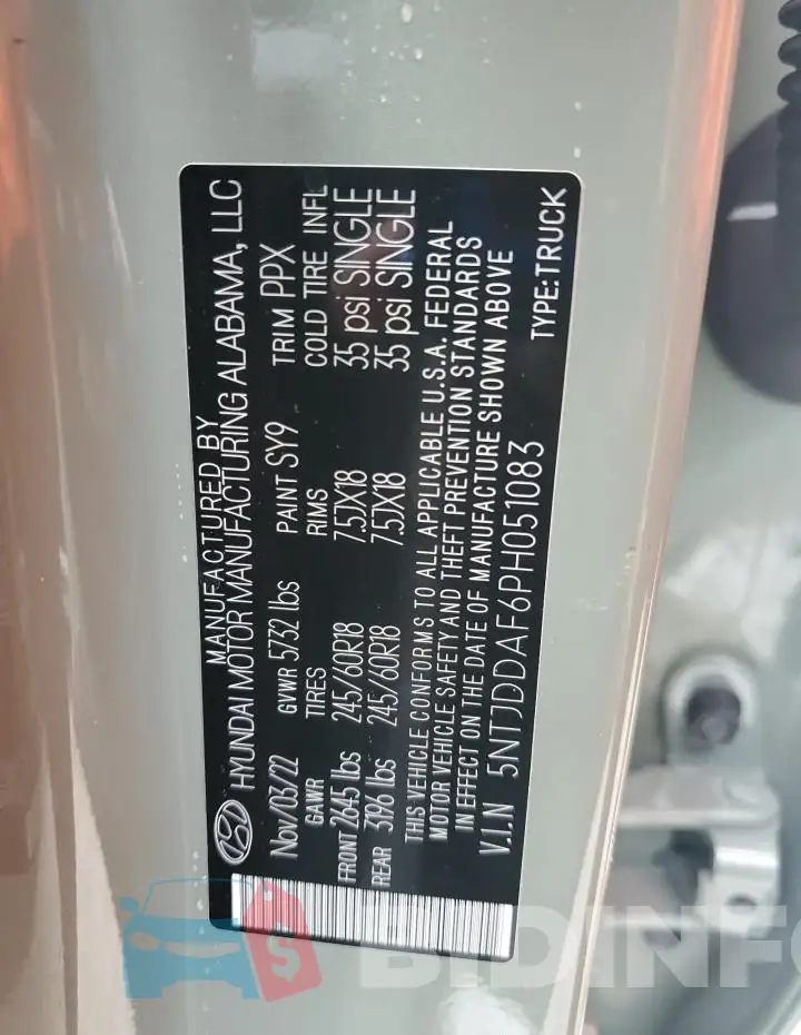 5NTJDDAF6PH051083 Photo# 12
