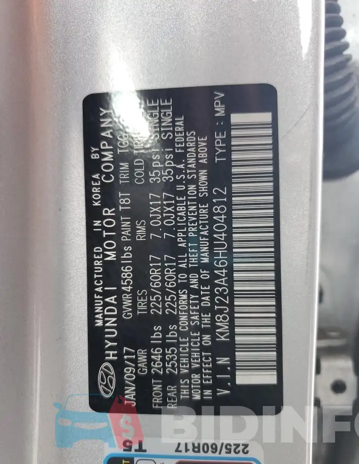 KM8J23A46HU404812 Photo# 13