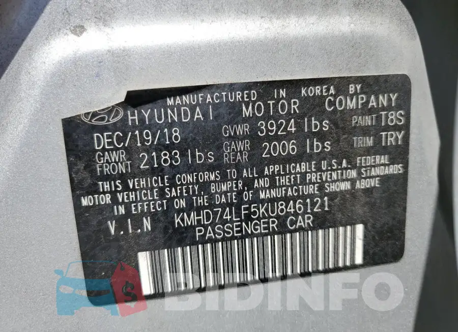 KMHD74LF5KU846121 Photo# 12