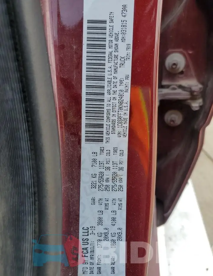 1C6SRFFT0KN824810 Photo# 12