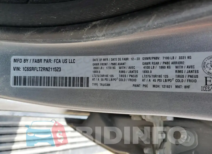 1C6SRFLT2RN211523 Photo# 13