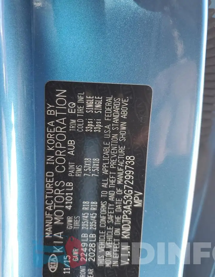 KNDJP3A53G7299738 Photo# 14