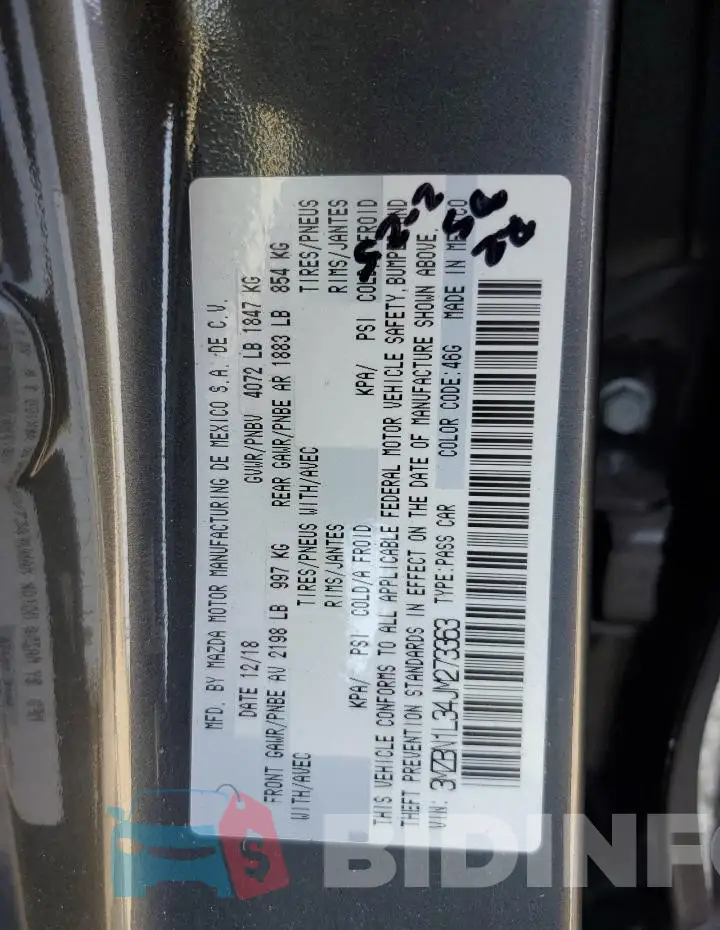 3MZBN1L34JM273363 Photo# 12