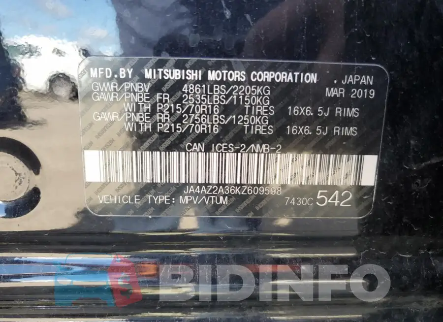 JA4AZ2A36KZ609598 Photo# 14