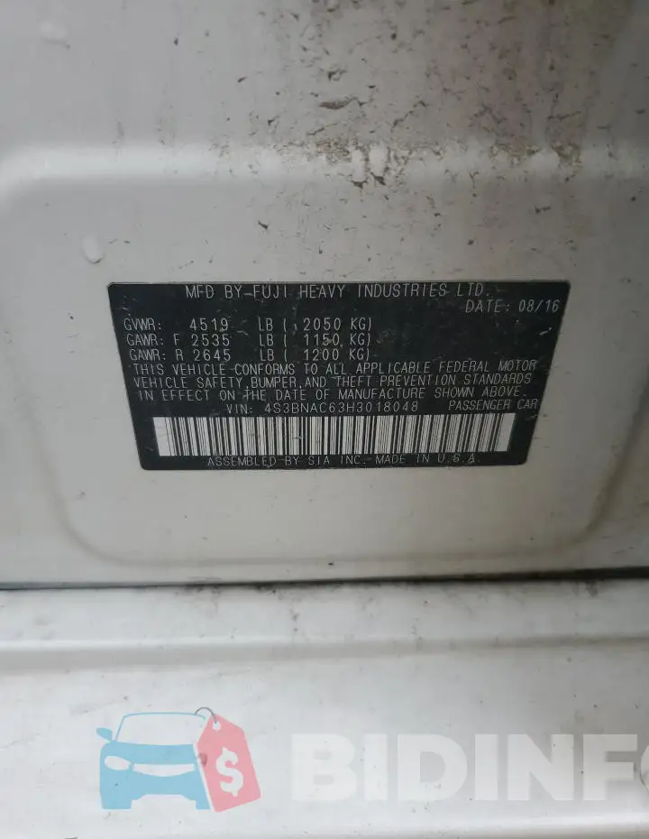 4S3BNAC63H3018048 Photo# 12