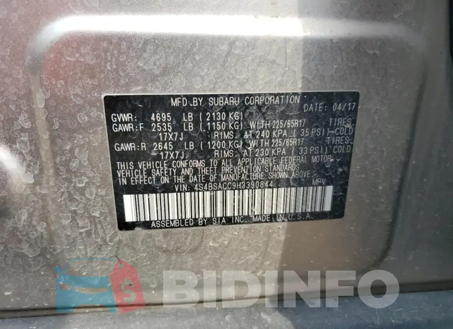 4S4BSACC9H3390844 Photo# 13