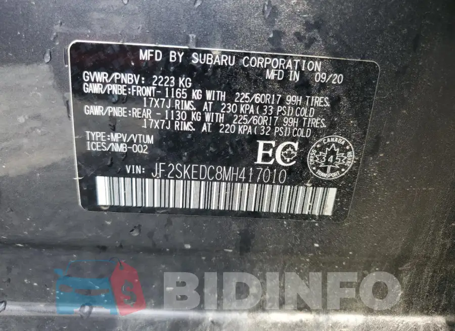 JF2SKEDC8MH417010 Photo# 14