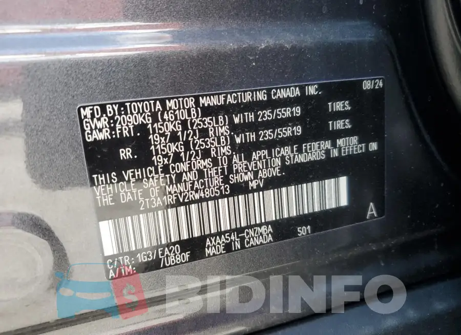 2T3A1RFV2RW480513 Photo# 13