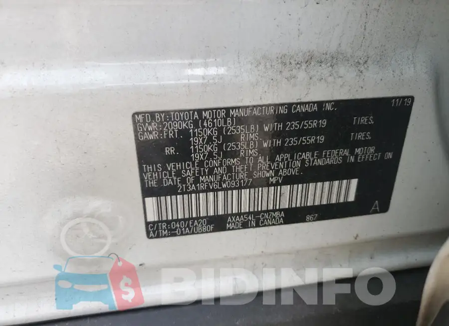 2T3A1RFV6LW093177 Photo# 13