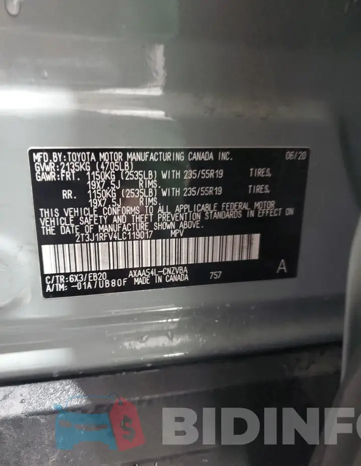 2T3J1RFV4LC119017 Photo# 14