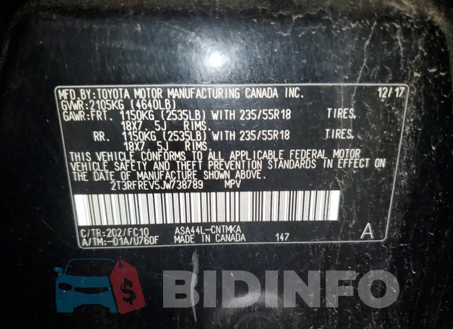 2T3RFREV5JW738789 Photo# 13