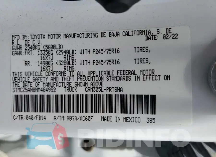 3TMCZ5AN8NM484952 Photo# 12
