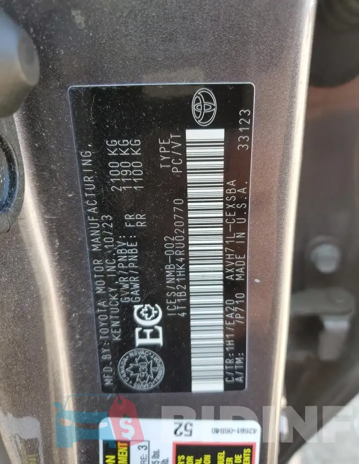 4T1B21HK4RU020770 Photo# 12