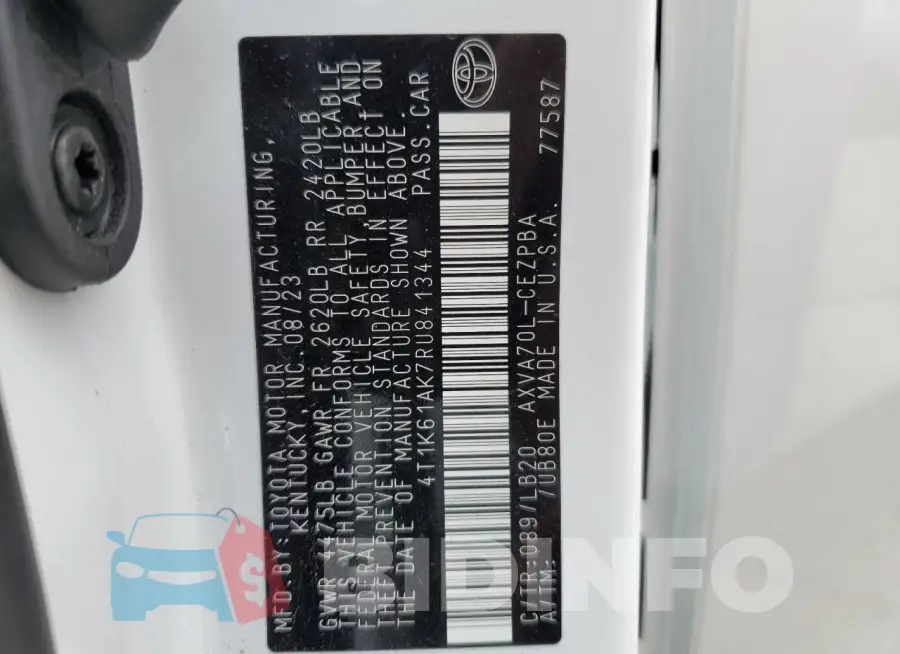 4T1K61AK7RU841344 Photo# 13