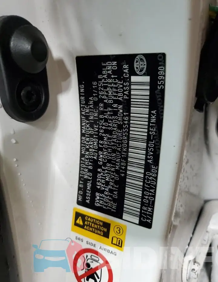 4T4BF1FK0GR555461 Photo# 12