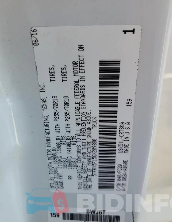 5TFRY5F15GX209880 Photo# 12
