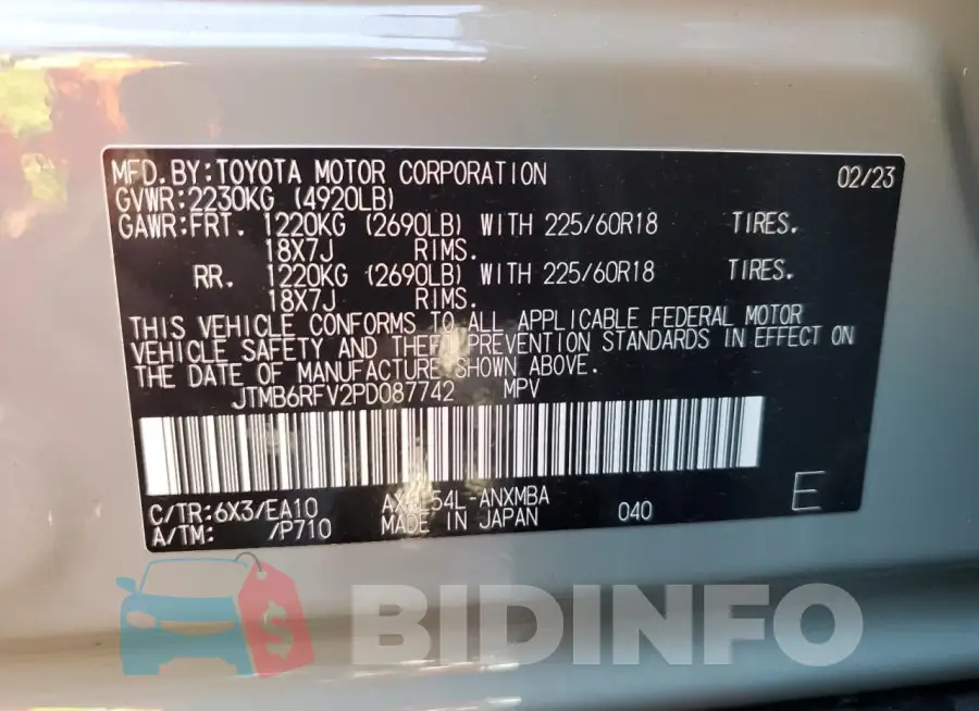 JTMB6RFV2PD087742 Photo# 12