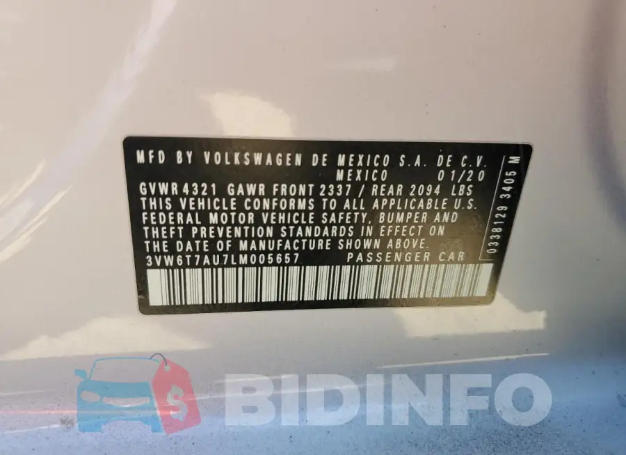 3VW6T7AU7LM005657 Photo# 12