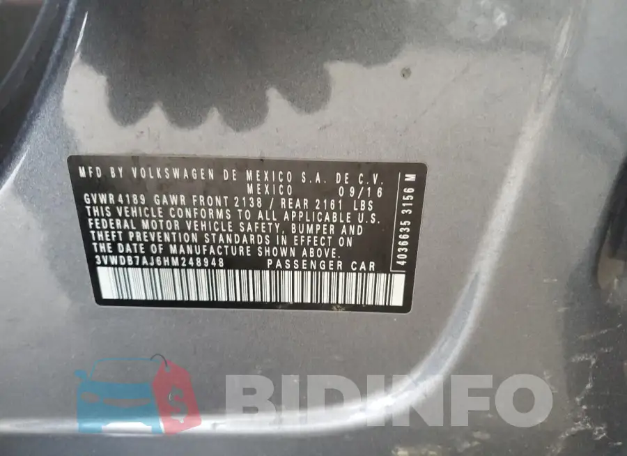 3VWDB7AJ6HM248948 Photo# 12