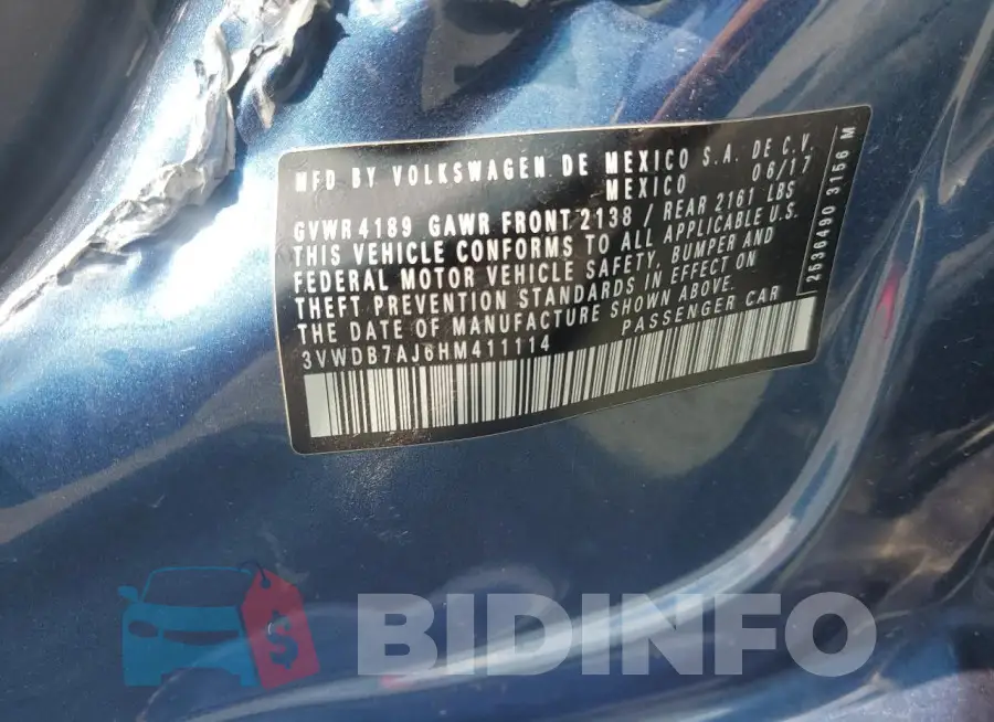 3VWDB7AJ6HM411114 Photo# 12