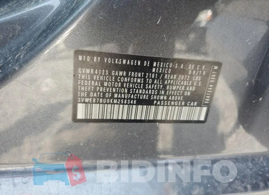 3VWEB7BU0KM258346 Photo# 12