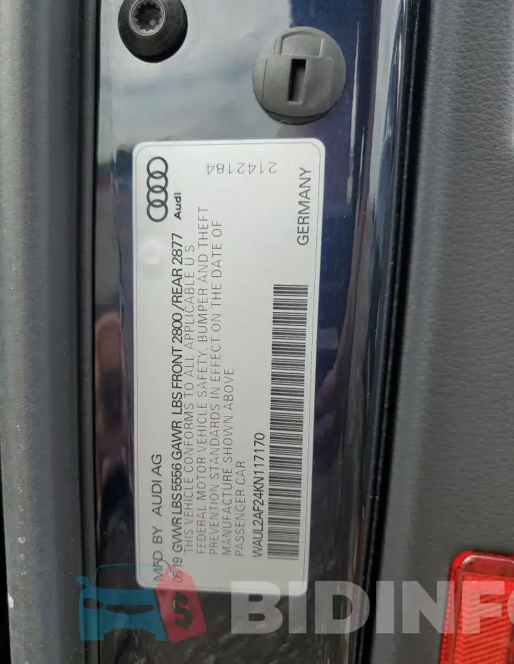 WAUL2AF24KN117170 Photo# 12