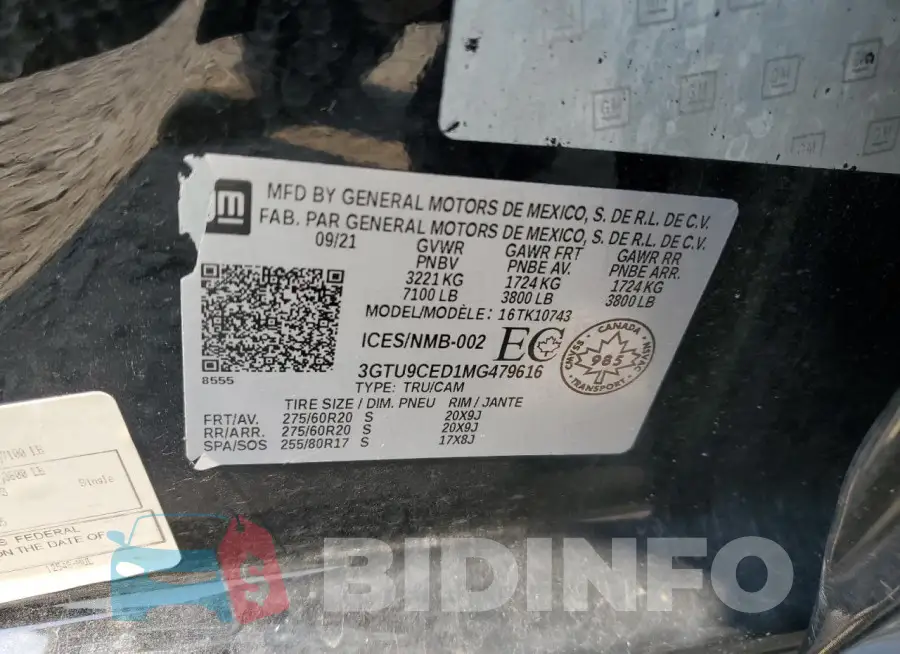 3GTU9CED1MG479616 Photo# 12