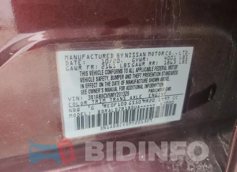 3N1AB8CV5MY201329 Photo# 12