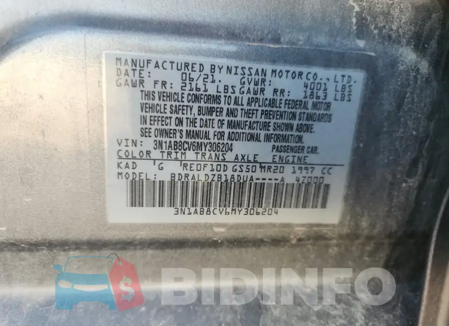 3N1AB8CV6MY306204 Photo# 12