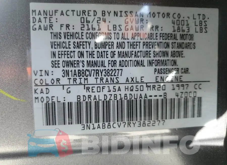 3N1AB8CV7RY382277 Photo# 12