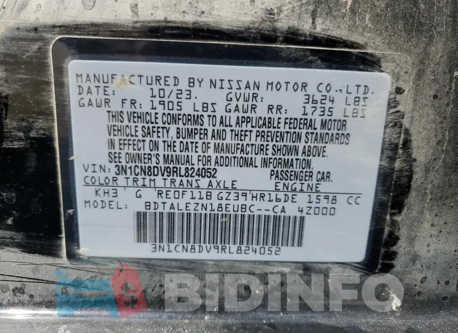 3N1CN8DV9RL824052 Photo# 12