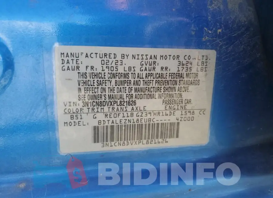 3N1CN8DVXPL821626 Photo# 12