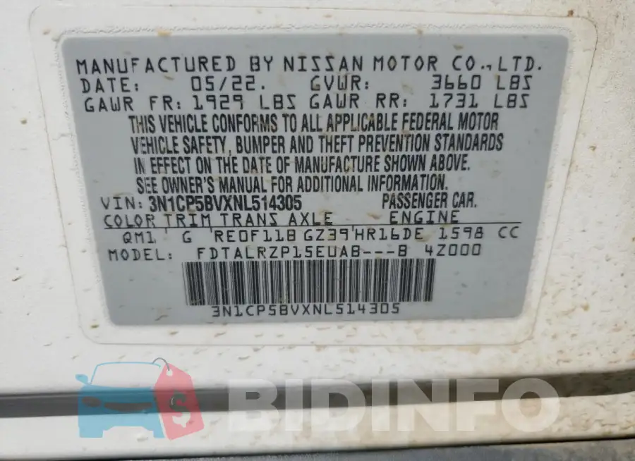3N1CP5BVXNL514305 Photo# 13