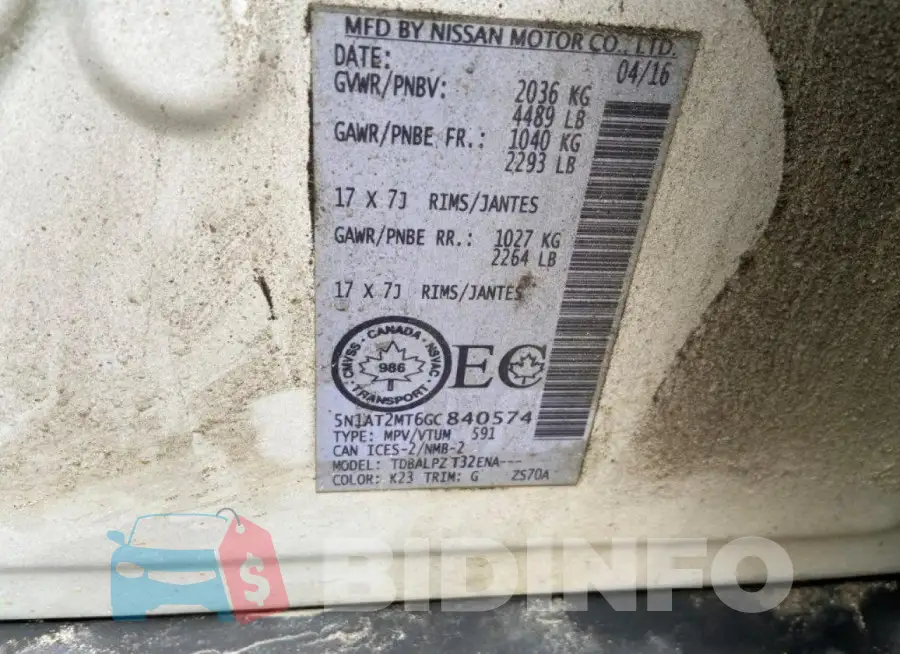 5N1AT2MT6GC840574 Photo# 13